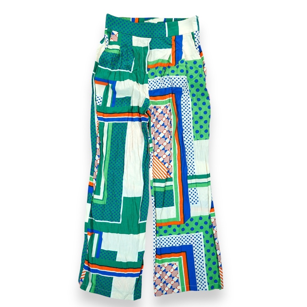 Suncoo Joe Pants Wide Leg Trousers Womens Green Elastic Waist Size Small / T2